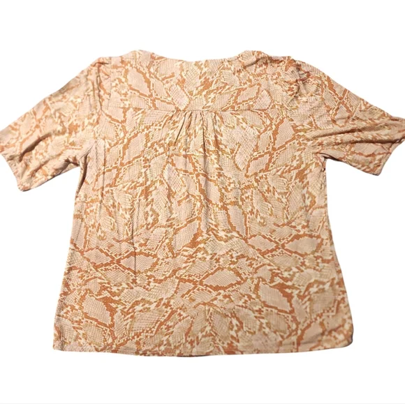 Daniel Rainn Orange Snakeskin Large Petite Blouse - Picture 3 of 10